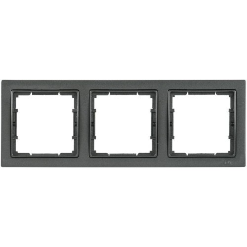 Рамка 3-м BOLERO Q1 РУ-3-БА квадрат. антрацит IEK EMB32-K95-Q1