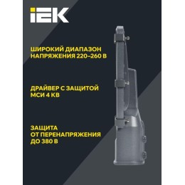 Светильник светодиодный ДКУ 1002-30Д 5000К IP65 уличный консольный сер. IEK LDKU0-1002-030-5000-K03