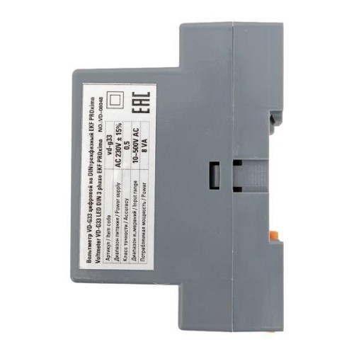 Вольтметр цифровой VD-G33 на DIN-рейку трехфазный EKF vd-g33