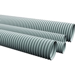 Труба гофрированная ПВХ d25мм с протяжкой сер. (уп.50м) T-Plast 55.01.002.0003