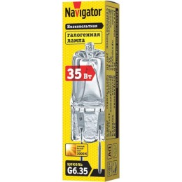 Лампа галогенная 94 213 JCD 35Вт капсула G6.35 3000К 230В clear 2000h Navigator 94213