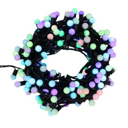 Гирлянда светодиодная "Мультишарики" 20м d17.5мм 200LED RGB 16Вт 220-240В IP65 провод ПВХ черн. (нуж