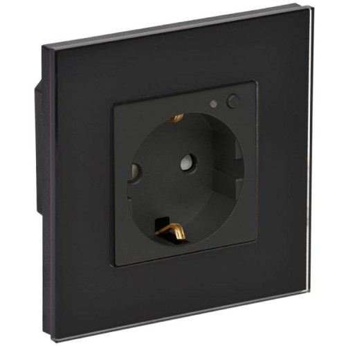 Розетка СП 16А WIFI+BLE стекл/р. защ. шторки iTEQ SMART черн. ONI IT-R16SFWBG-K02