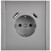 Розетка FORTE&PIANO FP547 16А USB A+C 18Вт с заземл. защ. шторки винт. крепл. сталь IEK FP-R14-16-U2