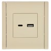 Розетка USB A+C 3.1А FORTE&PIANO FP450 ваниль IEK FP-U22-D31-K10