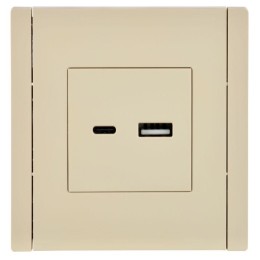 Розетка USB A+C 3.1А FORTE&PIANO FP450 ваниль IEK FP-U22-D31-K10