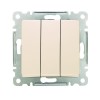 Выключатель 3-кл. СП Lillium IP20 механизм крем. Makel 30010091
