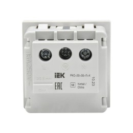 Розетка PRIMER с заземл. защ. шторки винт. зажим РКС-20-30-П-К бел. IEK PR-KK40D-RSZH-2-2-K01