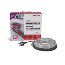 Кабель греющий саморег. Extra Line (комплект для труб водостоков кровли) 25MSR-PB 2M (4м/100Вт) REXA