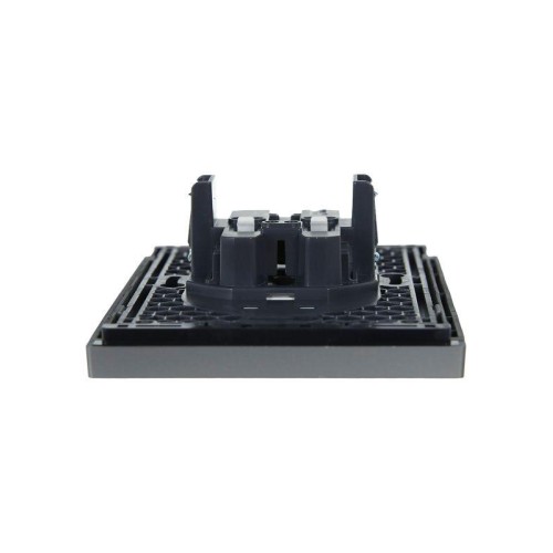 Розетка 2-м СП FORTE&PIANO FP525 10А без заземл. защ. шторки безвинт. крепл. сталь IEK FP-R23-10-1-K