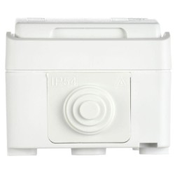 Розетка ОП Форс РСб20-3-ФБ 16А IP54 с заземл. защ. шторки бел. IEK ERS12-K01-16-54-DC