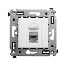 DKC Avanti Компьютерная розетка RJ-45 в стену, кат.5e одинарная экранированная, "Белое облако"