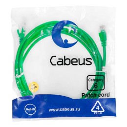 Патч-корд U/UTP кат.6 PC-UTP-RJ45-Cat.6-3m-GN 2xRJ45/8p8c неэкранир. PVC 3м зел. Cabeus 8687c