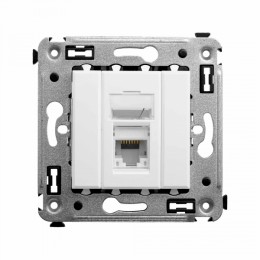 DKC Avanti Компьютерная розетка RJ-45 в стену, кат.6A одинарная, "Белое  облако"