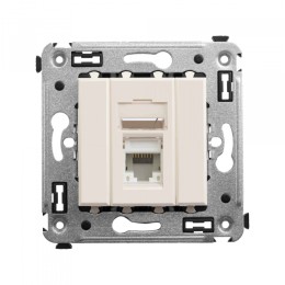 DKC Avanti Компьютерная розетка RJ-45 в стену, кат.6А одинарная, "Ванильная дымка"