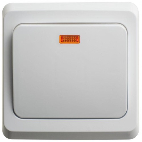 Переключатель проходной 1-кл. СП Этюд 10А IP20 с подсветкой бел. SE BC10-007B