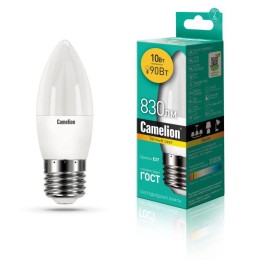 Лампа светодиодная LED10-C35/830/E27 10Вт 220В Camelion 13560