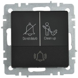 Кнопка звонка BRITE 10А ВС10-1-9-БрЧ для отелей с индик. механизм черн. IEK BR-V14-2-10-K02