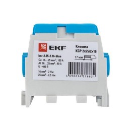 Клемма распределительная КСР с двойн. винтом 2х25/2х16 син. PROxima EKF ksr-2.25-2.16-blue