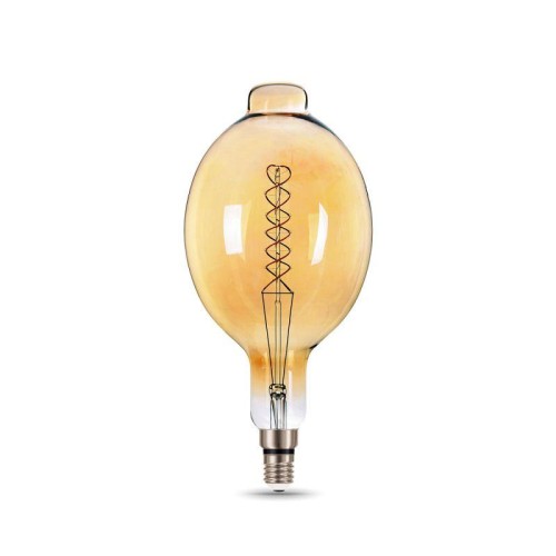 Лампа светодиодная филаментная Black Filament 8Вт BT180 золотая 2400К тепл. бел. E27 620лм GAUSS 152