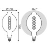 Лампа светодиодная филаментная Black Filament 8Вт BT180 золотая 2400К тепл. бел. E27 620лм GAUSS 152