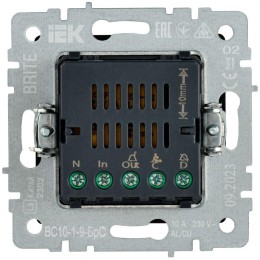 Кнопка звонка BRITE 10А ВС10-1-9-БрС для отелей с индик. механизм сталь IEK BR-V14-2-10-K46