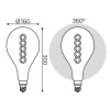 Лампа светодиодная филаментная Black Filament 8Вт A160 грушевидная золотая 2400К тепл. бел. E27 620л