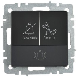 Кнопка звонка BRITE 10А ВС10-1-9-БрГ для отелей с индик. механизм графит IEK BR-V14-2-10-K53