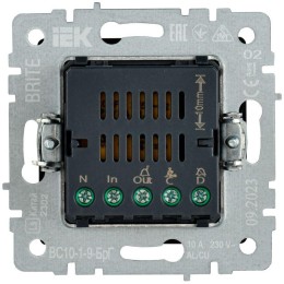 Кнопка звонка BRITE 10А ВС10-1-9-БрГ для отелей с индик. механизм графит IEK BR-V14-2-10-K53