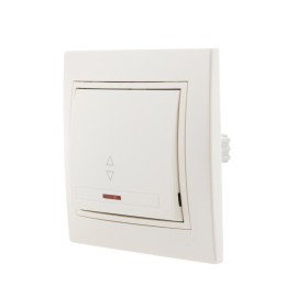 Переключатель проходной 1-кл. СП Mira 10А с подсветкой со вставкой жемчуж./бел. перламутр. LEZARD 70