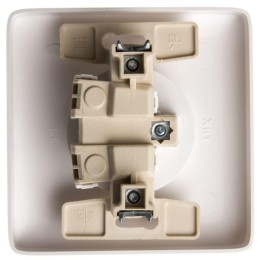 Розетка 1-м СП 1мод. Хит 10А IP20 250В без заземл. защ. шторки бел. SE RS10-135-B