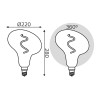 Лампа светодиодная филаментная Black Filament 6Вт FD180 тонированная 2400К тепл. бел. E27 240лм GAUS