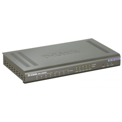 Шлюз голосовой DVG-5008SG/A1A PROJ 8 FXS-порта 1 WAN-порт 10/100/1000Base-T и 4 LAN-порта 10/1000Bas