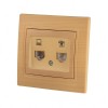Розетка компьютерная + телефонная 2-м Mira RJ45 + RJ11 ясень LEZARD 701-4747-143