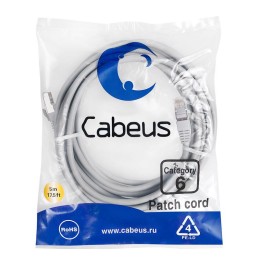 Патч-корд F/UTP кат.6 PC-FTP-RJ45-Cat.6-5m-LSZH 2xRJ45/8p8c экранир. LSZH 5м сер. Cabeus 7912c