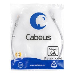 Патч-корд U/UTP кат.6A PC-UTP-RJ45-Cat.6a-0.5m-LSZH 2xRJ45/8p8c неэкранир. LSZH (10G) 0.5м сер. Cabe