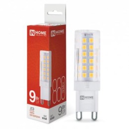 Лампа светодиодная LED-JCD 9Вт капсульная прозрачная 4000К нейтр. бел. G9 860лм 230В IN HOME 4690612
