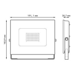 Прожектор светодиодный Basic 70Вт 6500К IP65 4150лм 175-265В черн. GAUSS 613100370B