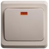 Переключатель проходной 1-кл. СП Этюд 10А IP20 с подсветкой крем. SE BC10-007K