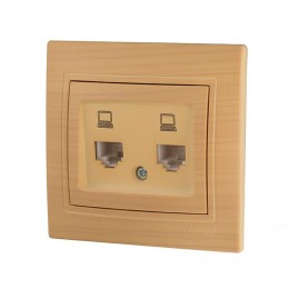 Розетка компьютерная 2-м Mira RJ45 ясень LEZARD 701-4747-141