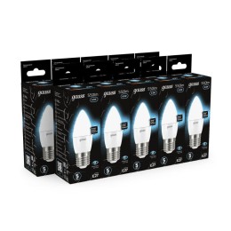 Лампа светодиодная Black 6.5Вт свеча 4100К нейтр. бел. E27 550лм GAUSS 103102207