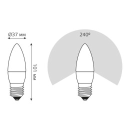 Лампа светодиодная Black 6.5Вт свеча 4100К нейтр. бел. E27 550лм GAUSS 103102207