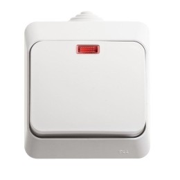 Выключатель 1-кл. ОП Этюд 10А IP44 10AX с подсветкой бел. SE BA10-045B