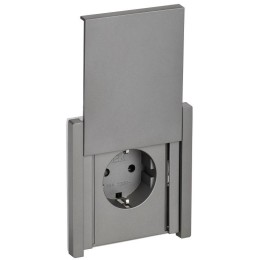 Розетка СП FORTE&PIANO16А IP44 FP519 с заземл. защ. шторки с крышкой безвинт. крепл. сталь IEK FP-R1