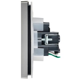 Розетка СП FORTE&PIANO16А IP44 FP519 с заземл. защ. шторки с крышкой безвинт. крепл. сталь IEK FP-R1