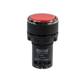 Кнопка нажимная моноблочная 22мм IP40 1НО+1НО красн. EMAS MB101DK