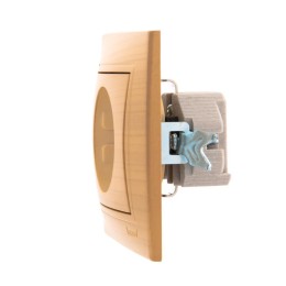 Розетка 1-м Mira с заземл. керамика ясень LEZARD 701-4747-122