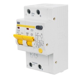 Выключатель автоматический дифференциального тока 2п C 25А 300мА тип AC 4.5кА АД-12 KARAT IEK MAD10-
