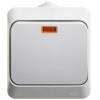 Выключатель 1-кл. ОП Этюд 10А IP44 10AX с подсветкой сер. SE BA10-045C