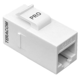 Адаптер проходной Keystone RJ45-RJ45 кат.6 неэкранир. бел. TERACOM PRO EKF TRP-INLC-KSTN-6UTP-WH